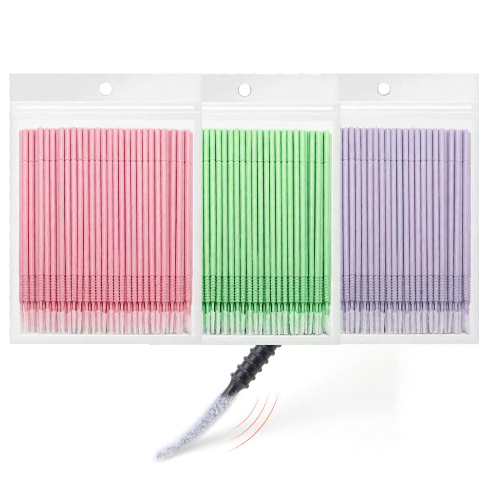 Eyelash Extension Double Lash - 500 Stück Wimpernverlängerungs-Reinigungstupfer mit Langer/Kurzer Spitze,