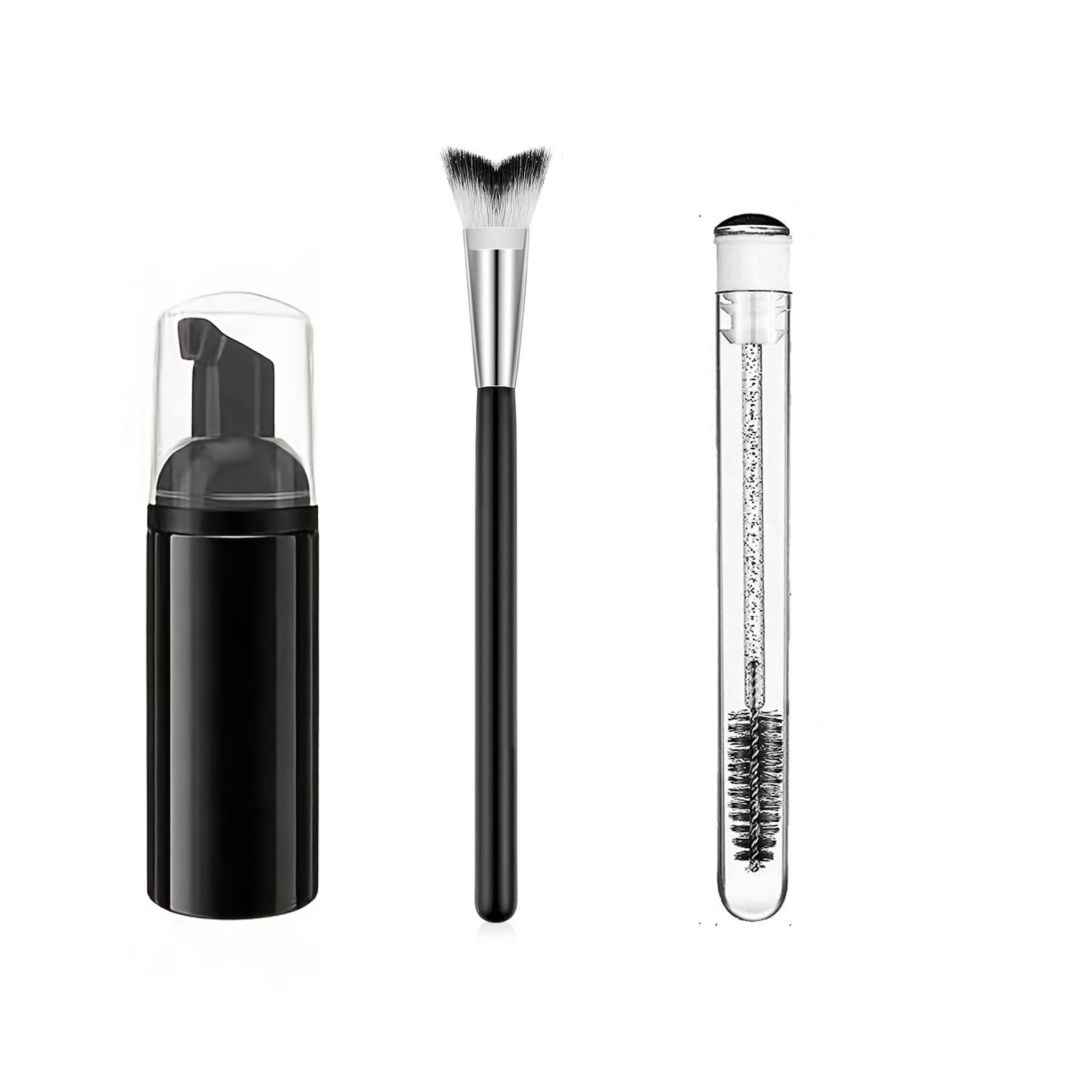 Eyelash Extension Glasses - Professionelles Wimpernverlängerungs-Reinigungsset mit Shampoo, Seife, Wimpernbürste,