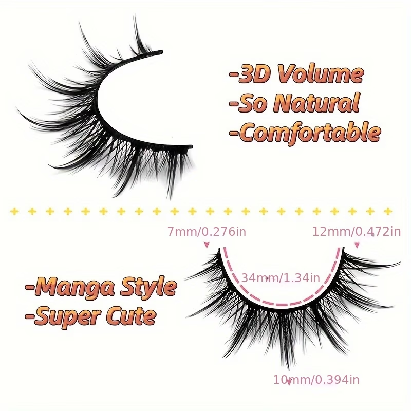 5 Paar Manga Anime Künstliche  – Eyelash Extension Japanese Style Bewertung und Preis